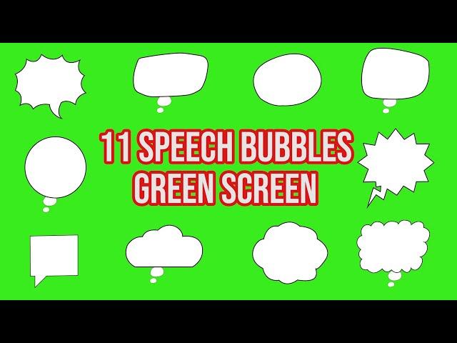 Top 11 || Speech Bubbles Comic Green Screen || by Green Pedia