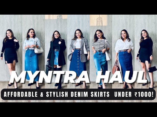 WINTER FASHION ESSENTIALS: DENIM SKIRTS UNDER ₹1000 FROM MYNTRA