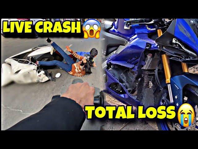 Live crash | bike total loss #viral #crash #foryou #r15