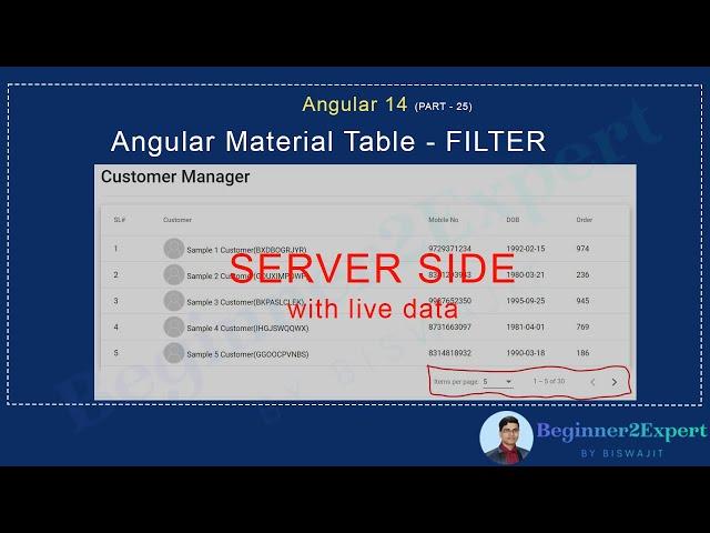 Part 25 - Easiest way to implement custom filter with angular material table | Angular 14 tutorials