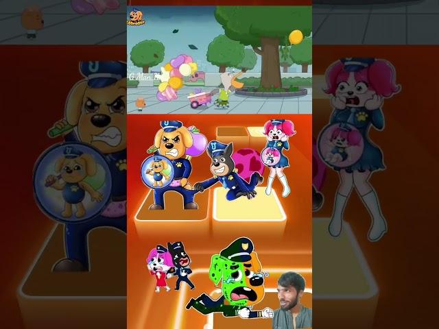SHERIFF LABRADOR EXE vs DOBIE EXE vs SHERIFF PAPILLON EXE x Coffin Dance | #4142 Tiles Hop #shorts