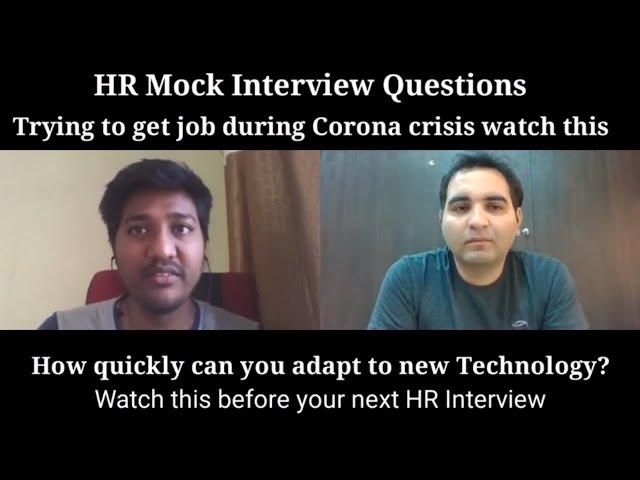 HR Mock Interview| Top HR Interview Questions Asked| How quickly can you adapt to New Technology