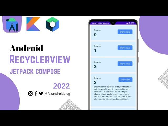 RecyclerView using Jetpack Compose | LazyColumn | Jetpack Compose | 2023