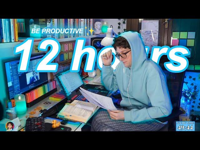 STUDY WITH ME LIVE | 12 HOURS  Harvard Alumnus, Chill Work With Me, Rain Sounds, Pomodoro Timer