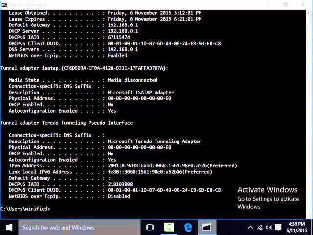 find mac address in windows 10