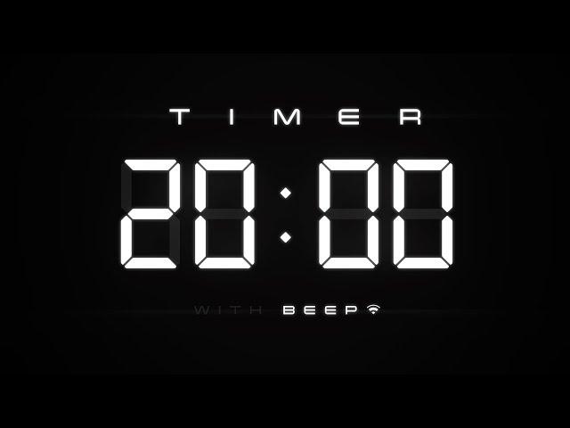 20 Min Digital Countdown Timer with Simple Beeps ️