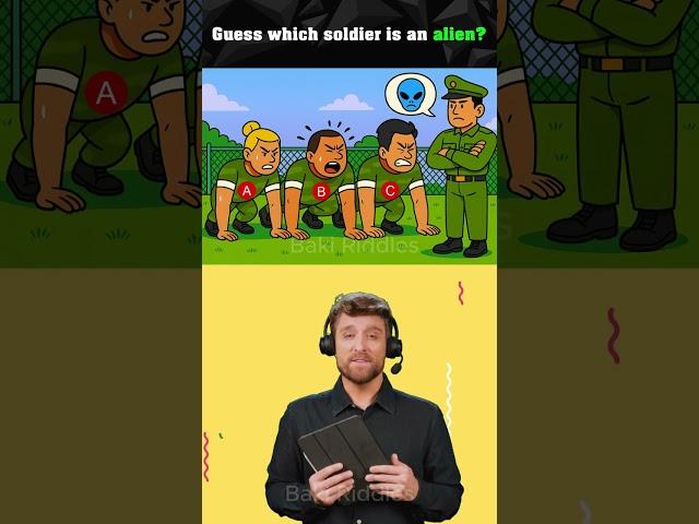 Guess which soldier is an alien? #logicpuzzles #brainteasers #riddle #viralshorts #viral #viralreels