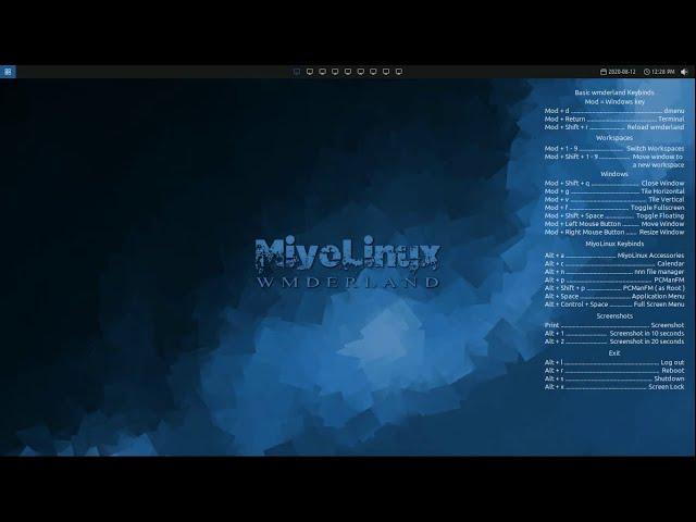 MiyoLinux wmderland x86_64 UEFI is now available