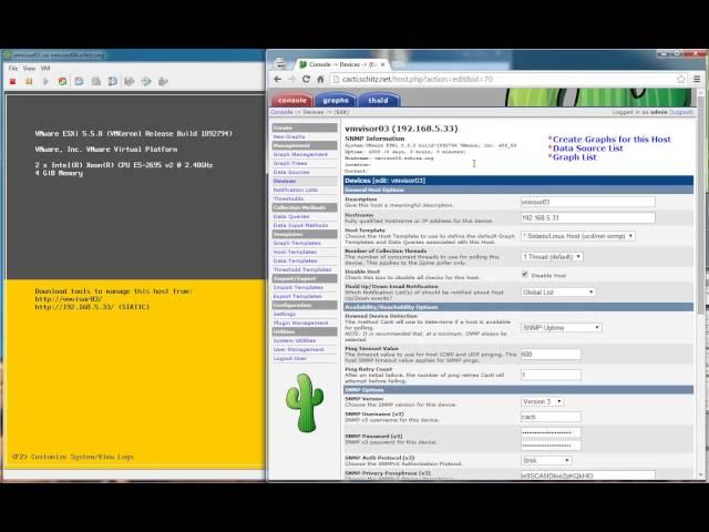 PSOD on ESXi with SNMPv3 using cacti