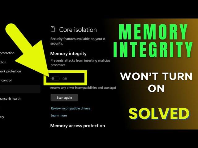 [SOLVED] How to turn on Memory Integrity in Windows 10 or 11 | Core Isolation Memory Integrity