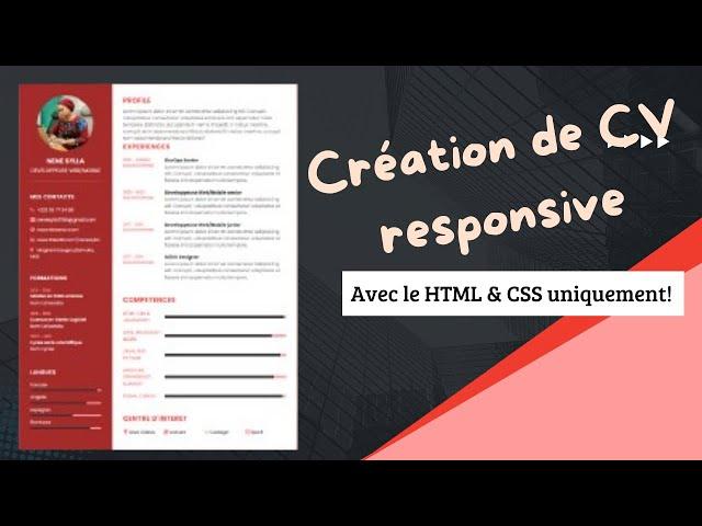 #Jour4: Projet complet de HTML & CSS -- Création de CV responsive