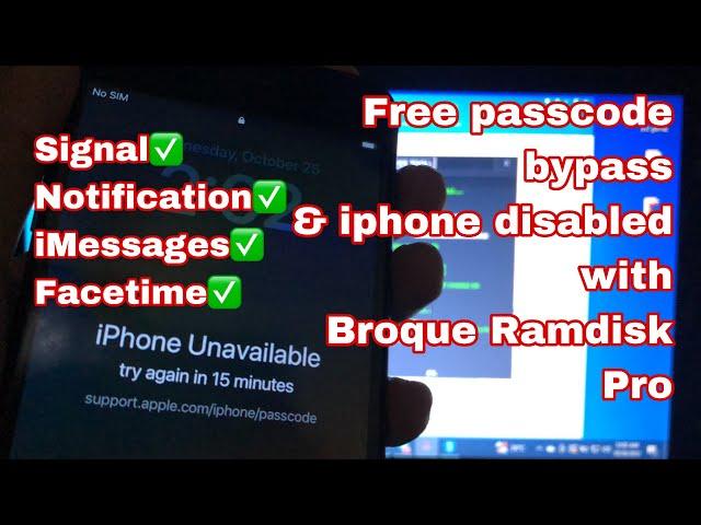 iPhone disabled/passcode bypass with broque ramdisk pro full tutorial with signal support