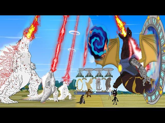 All Family WHITE GODZILLA & WHITE KONG vs TEAM GODZILLA ATOMIC BREATH: Who Will Win?