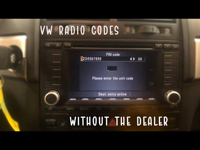 VW Radio lock code without going to the Dealer