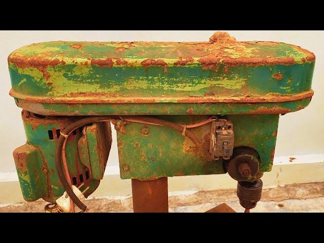 Antique Old Drill Press JAPAN Machine Restoration // Restore HITACHI Drill Press Large Capacity