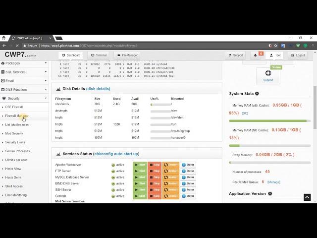 Enable CSF Firewall on CentOS Web Panel CWP