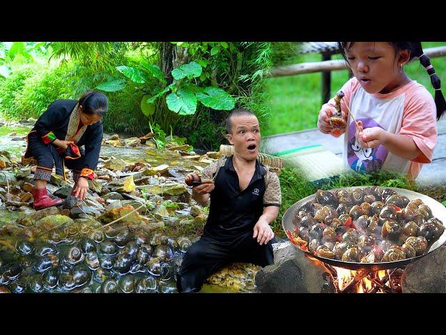 VIDEO FULL: Dwarf family catches snails, harvesting guava & squash goes to market sell.