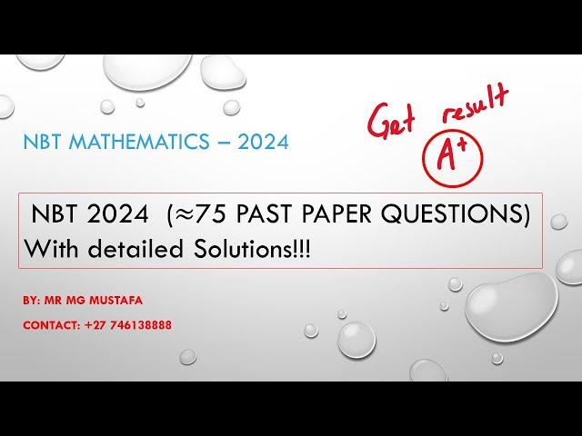 NBT MATH 2024 Preparation - Full Course (tips and tricks) - Part One