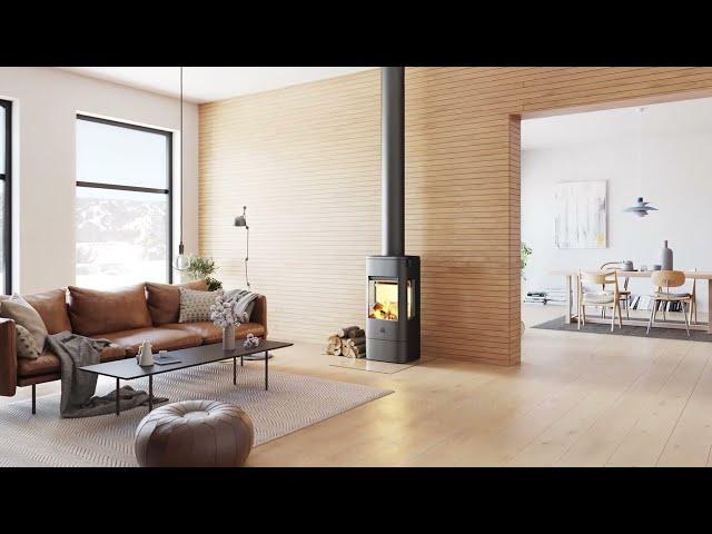 Jøtul F 233 - Modern wood-burning stove well adapted to low-energy houses