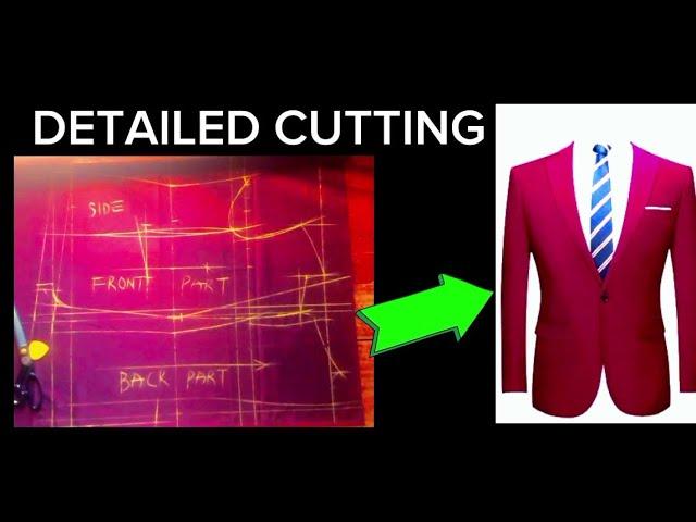 SUIT JACKET/ COAT CUTTING AND STITCHING TUTORIAL //EASY COAT CUTTING// BLAZER CUTTING IN ENGLISH....