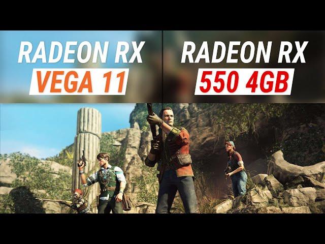 Radeon Vega 11 vs RX 550 4GB | 10 games | Full HD