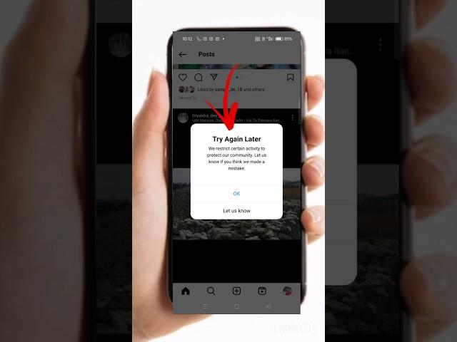 how to fix try again later problem on instagram | instagram try again later #shorts