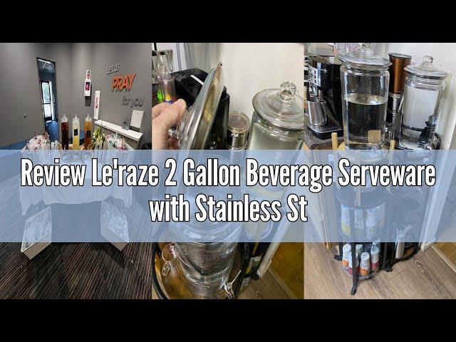 Review Le'raze 2 Gallon Beverage Serveware with Stainless Steel Spigot + Marker & Chalkboard 100% Le