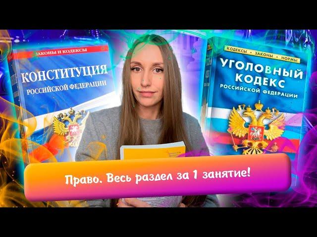 Разбор всего раздела «Право» | Повторяем 16 тем за 1 занятие! | ЕГЭ обществознание