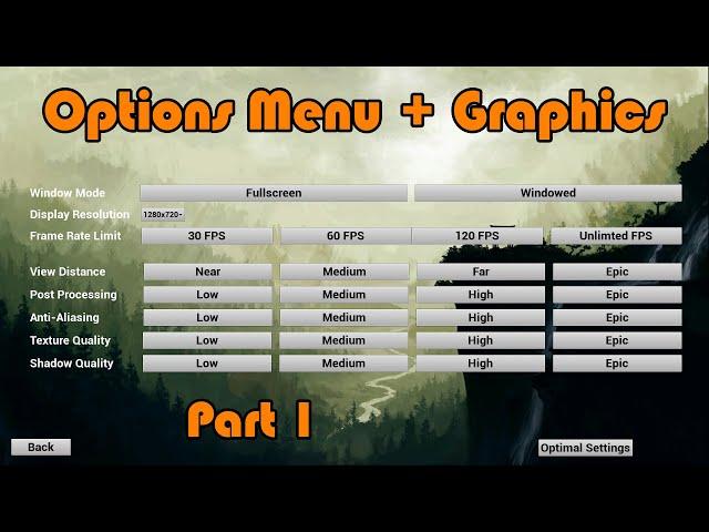 Creating An Options Menu Part 1 | Setting Up The Visuals - Unreal Engine 4 Tutorial