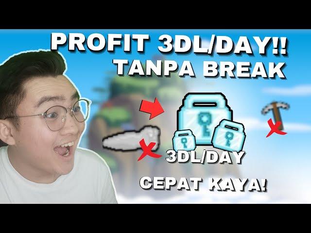 SEHARI BISA CUAN 3DL+/DAY !! TANPA NGULI! AUTO PROFIT | Growtopia Profit 2024