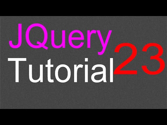 JQuery Tutorial for Beginners - 23 - Slide effects