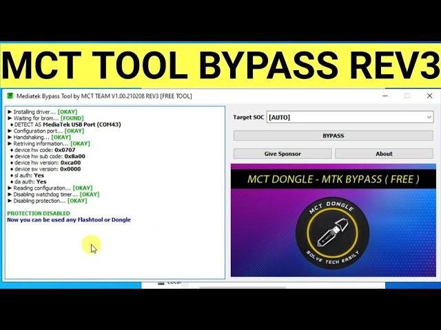 MCT TOOL BYPASS REV3 auth MTK update Fix MCT BYPASS Error