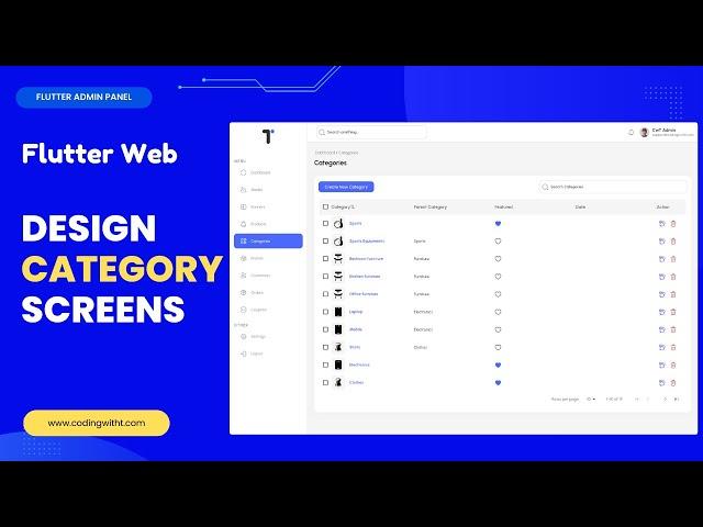 Designing a Responsive Categories UI in Flutter Admin Panel | Flutter eCommerce App
