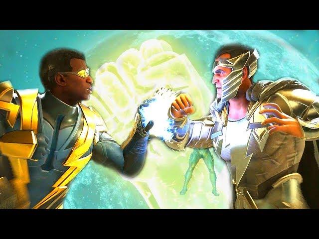 Injustice 2 - Black Lightning Vs Black Adam All Intro Dialogue/All Clash Quotes, Super Moves