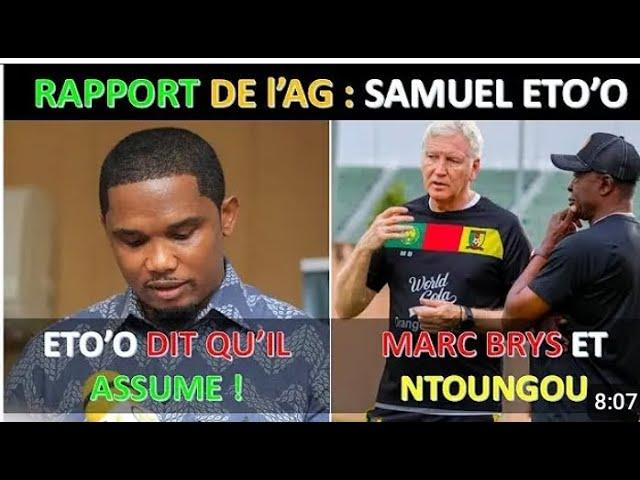 ETO'O VERSE SA.N.G UN CAMEROUNAIS INTERPELATION COTE D'IVOIRE APOUCHOU NATION CONDANNE