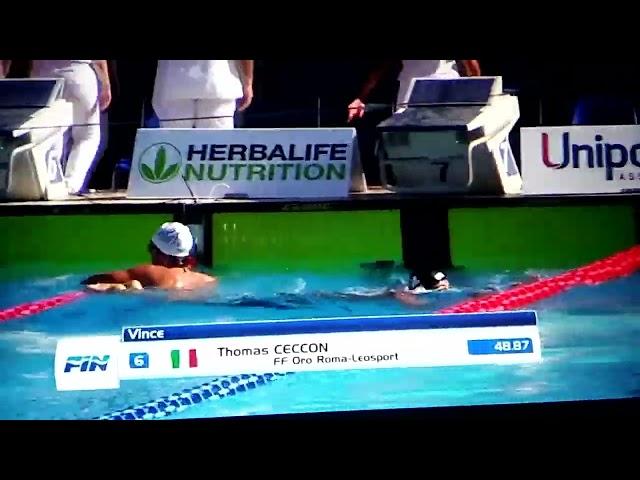 CECCON THOMAS ( 17 years old)  Junior 1 anno  100 freestyle final 48.87