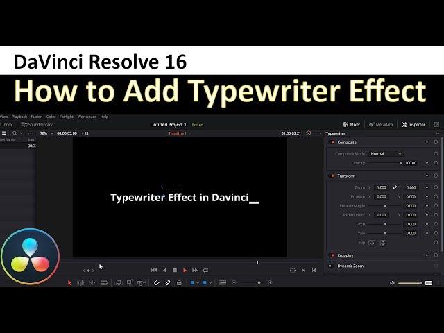 DaVinci Resolve 16: How To Add Typewriter Effect