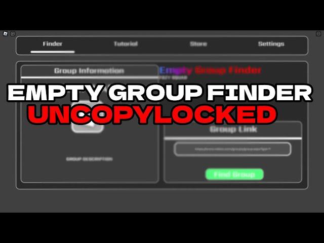 Roblox Studio | Empty Group Finder | Uncopylocked 