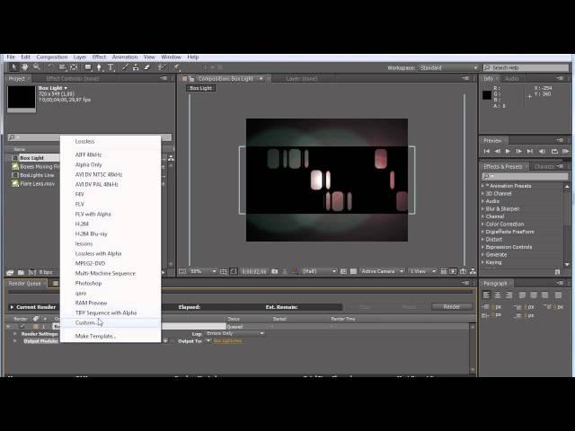 Adobe After Effects: 2.4 - Линия светящихся прямоугольников