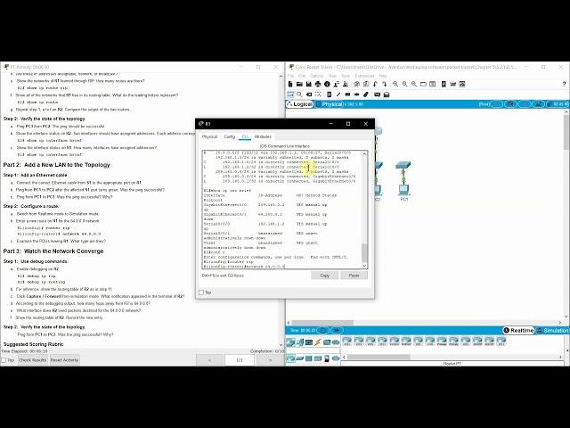 5 2 1 6 Packet Tracer   Investigating Convergence