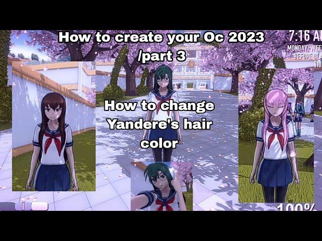 How to create your Oc 2023 /part 3 - How to change Yandere hair color /#yanderesimulator #aya #game