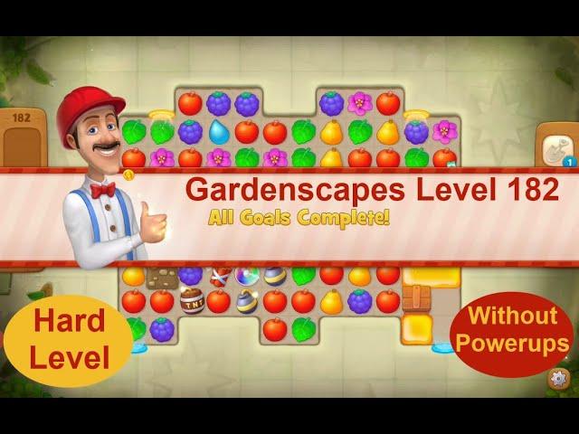 Gardenscapes Level 182 - [2020][No Boosters] solution of Level 182 on Gardenscapes [Hard Level]