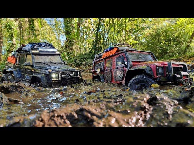 RC Mud Rescue -  Land Rover Defender 110 & Mercedes G63 6x6 - Traxxas TRX4 & TRX6 - RC Car Off-road