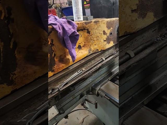 Repairing a worn pin hole on a wheel loader z bar on my 1952 sharmann boring mill. #machinistlife