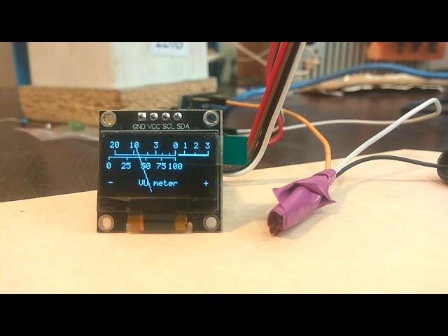 VU meter 0.96′ I2C 128X64 OLED (Arduino)