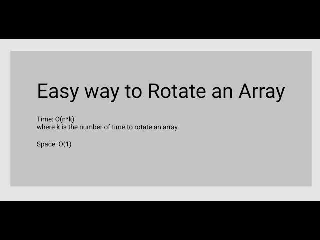 Array Rotation for K times.