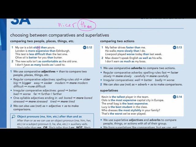 English File Intermediate Grammar 3A, Comparatives and Superlatives