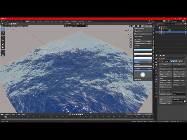 Blender2.82 Creating Ocean with Foam(Easy)