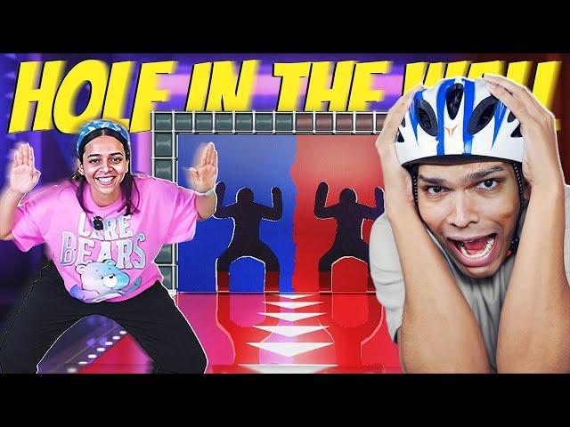 playing HOLE IN THE WALL (Very Funny) 