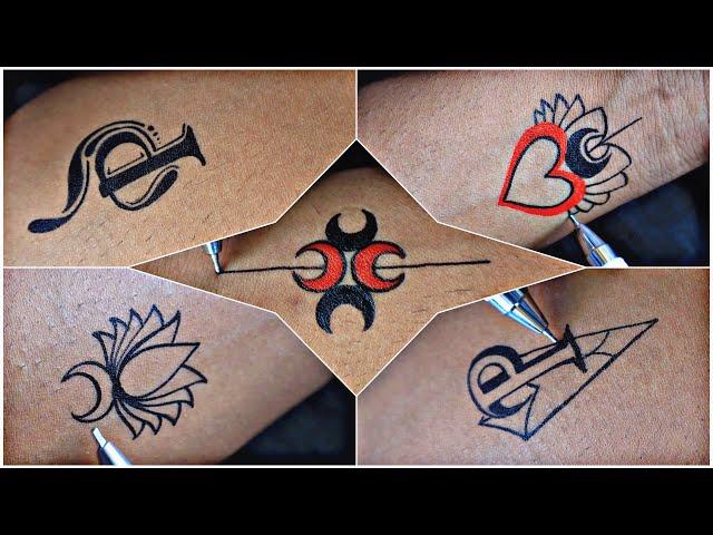 2 beautiful P letter tattoo ideas \\ simple lotus tatttoo and on of the best trick tattoo 